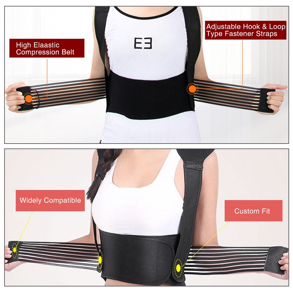 62pcs MagnetsTourmaline Self-heating Magnetic Therapy Waist Back Shoulder Posture Corrector Spine Lumbar Brace Back Support Belt