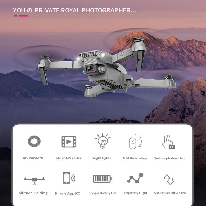 New 2022 E88Pro RC Drone 4K Professinal With 1080P Wide Angle HD Camera Foldable RC Helicopter WIFI FPV Height Hold Gift Toy
