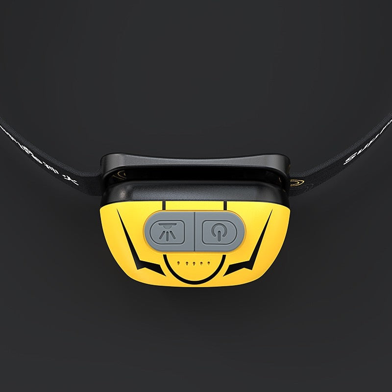 Supfire HL05-S Powerful LED Headlamp Yellow/White Light Camping Lantern Motion Sensor Rechargeable Stepless Dimming Head Lamp