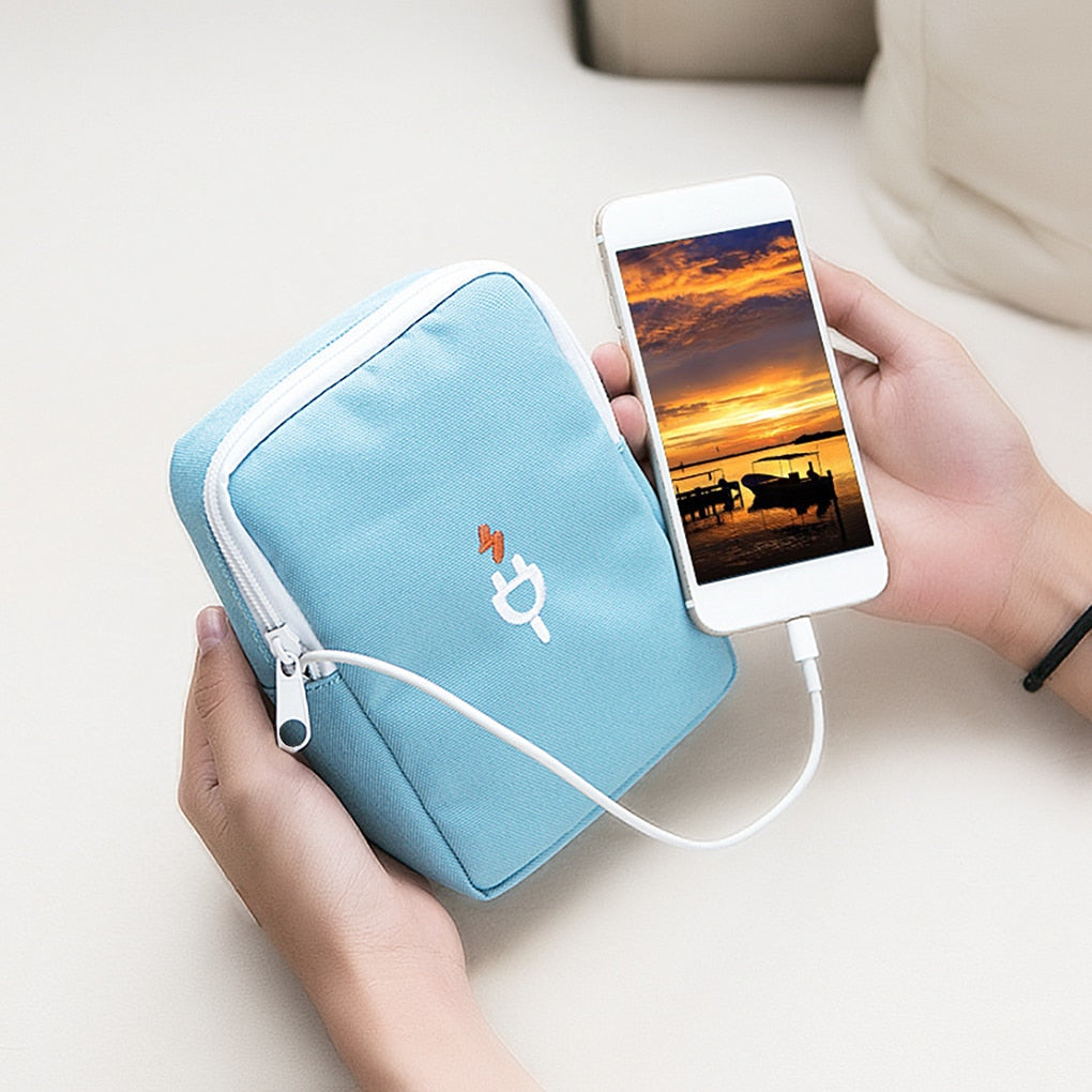 Travel Gadget Organizer Bag Portable digital cable bag Electronics Accessories Storage Carrying Case Pouch for USB power Bank