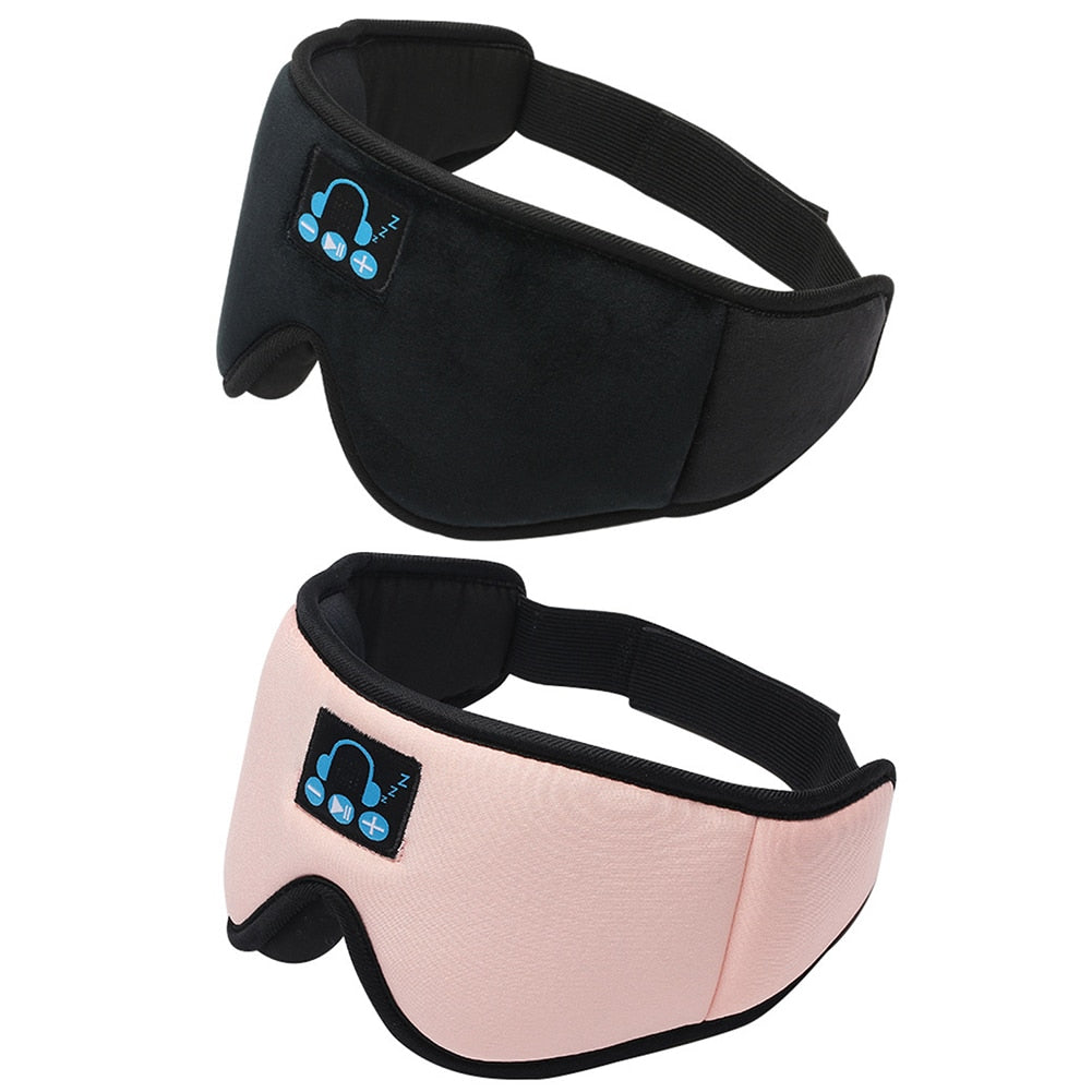 Stereo Wireless  V5.0 Sleep Headphones Calling Music 3D Sleep Eye Mask Cover Earphone Night Rest Shade Eyepatch Headset