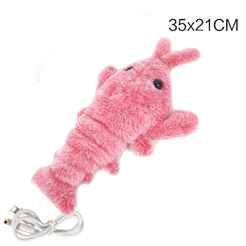 Electric Jumping Cat toy Shrimp Moving Simulation Lobster Electronic Plush Toys For Pet dog cat Children Stuffed Animal toy