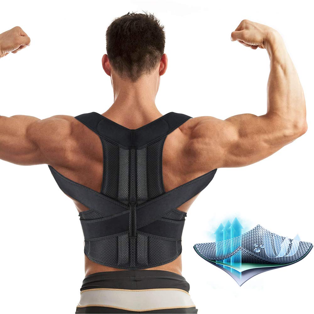 APTOCO Adjustable Back Posture Corrector Shoulder Lumbar Brace Back Support Corretor Posture Correction Spine Trainer Unisex