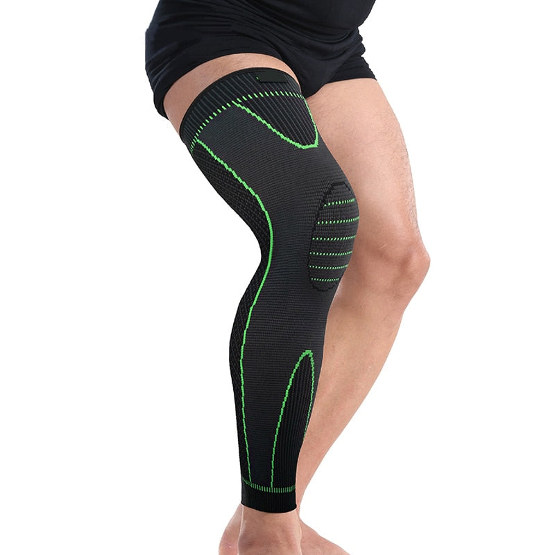 Drop Ship From USA Elasticity Long Knee Protector Brace Leg Sleeve Knee Pads Calf Knee Support Brace Protector Leg Warm Knee