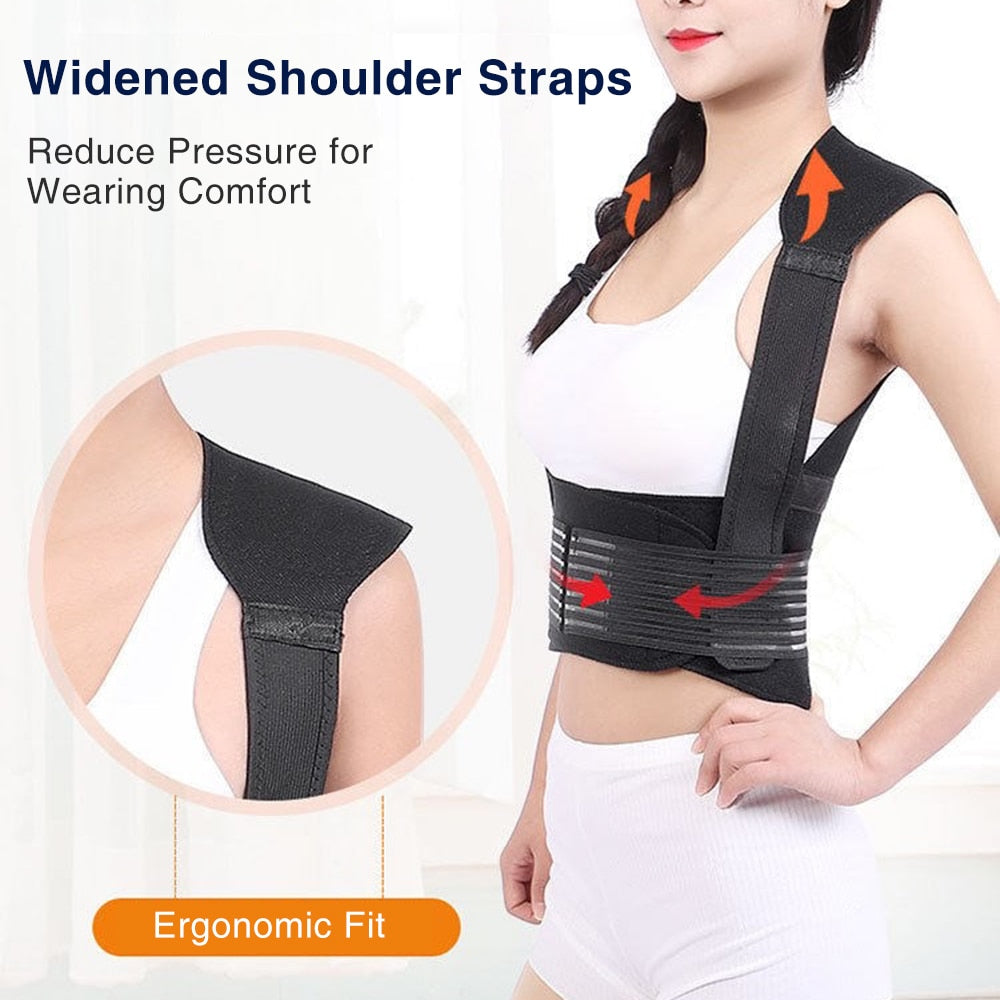 62pcs MagnetsTourmaline Self-heating Magnetic Therapy Waist Back Shoulder Posture Corrector Spine Lumbar Brace Back Support Belt