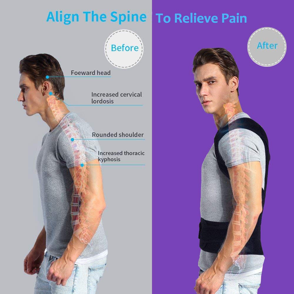 APTOCO Adjustable Back Posture Corrector Shoulder Lumbar Brace Back Support Corretor Posture Correction Spine Trainer Unisex
