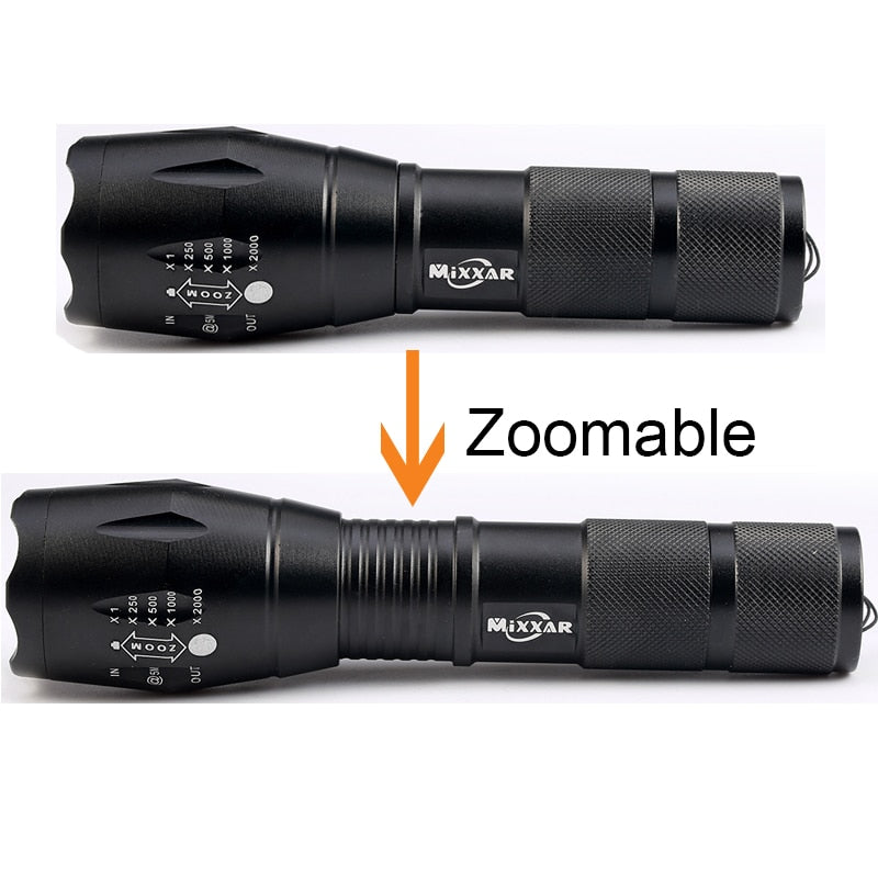 ZK30 8000LM Powerful Waterproof LED Flashlight Portable LED Camping Lamp Torch Lights Lanternas Self Defense Tactical Flashlight