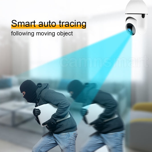 1080P Wifi Camera Light Bulb Ycc365 plus Mini PTZ HD Infrared Night Vision Two Way Talk Baby Monitor Home Security Smart View