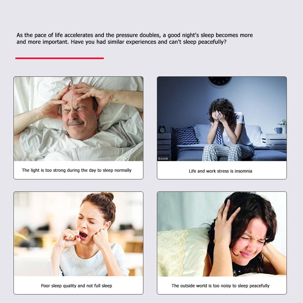 Stereo Wireless  V5.0 Sleep Headphones Calling Music 3D Sleep Eye Mask Cover Earphone Night Rest Shade Eyepatch Headset