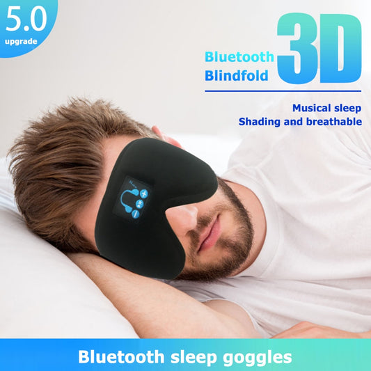 Stereo Wireless  V5.0 Sleep Headphones Calling Music 3D Sleep Eye Mask Cover Earphone Night Rest Shade Eyepatch Headset