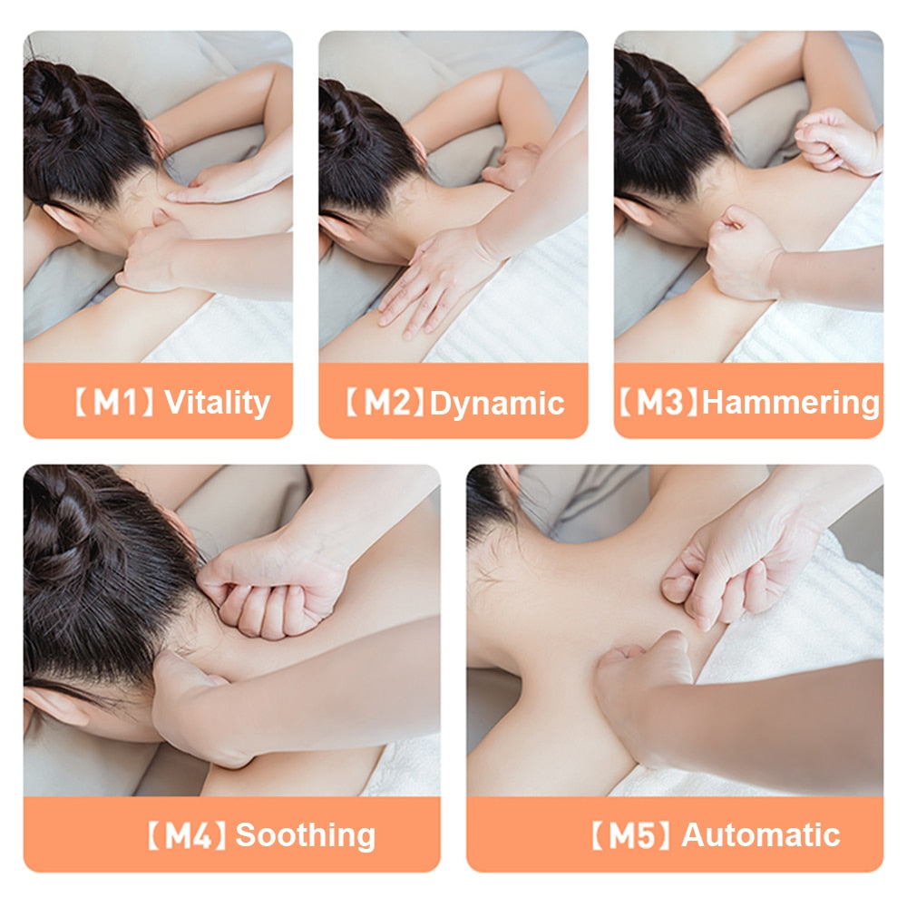 Electric Neck Massager Foldable Low Frequency Shoulder Pain Relief Pulse Infrared Heating Hot Compress Gel Paste Neck Massage
