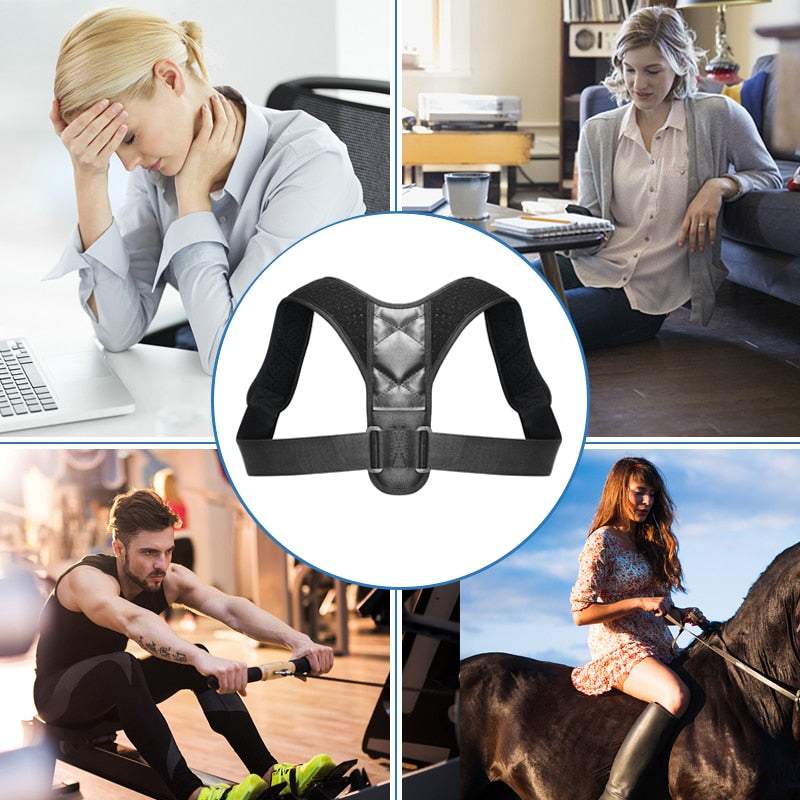 Adjustable Back Posture Corrector Clavicle Spine Back Shoulder Lumbar Brace Support Belt Posture Correction Prevents Slouching