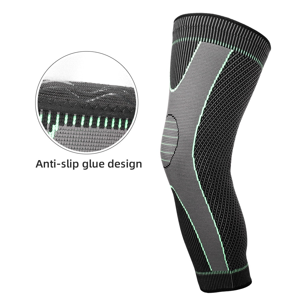 Drop Ship From USA Elasticity Long Knee Protector Brace Leg Sleeve Knee Pads Calf Knee Support Brace Protector Leg Warm Knee