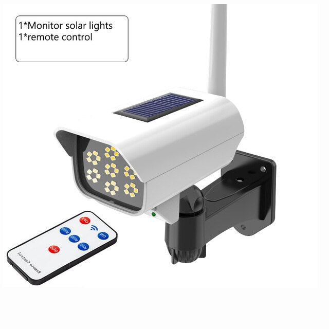 LED Solar Lights Motion Sensor Security Dummy Camera Wireless Outdoor Wall Light Flood Light IP65 Waterproof Led Solar Lamp