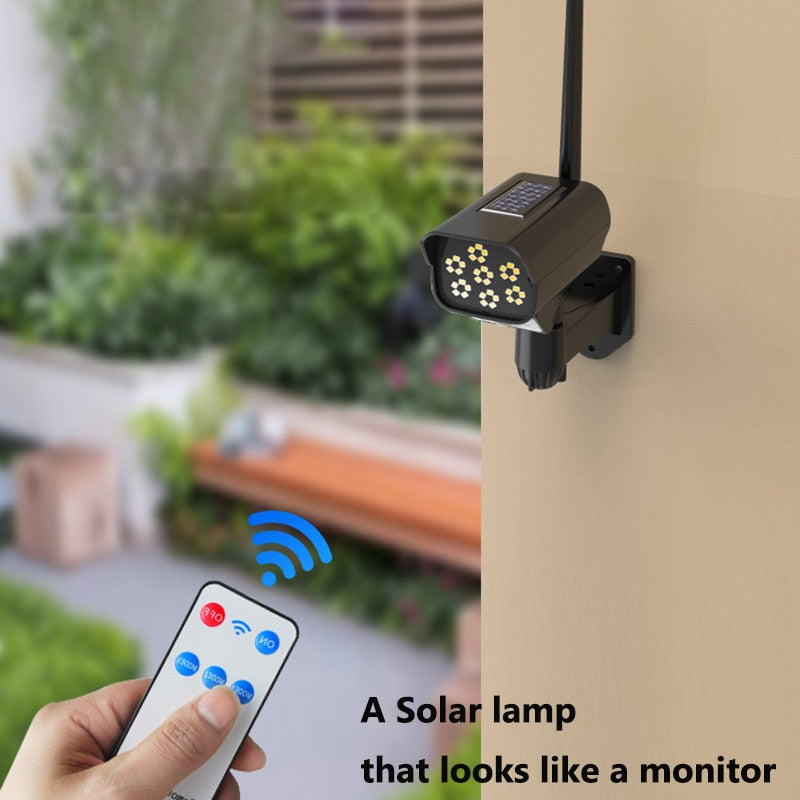 LED Solar Lights Motion Sensor Security Dummy Camera Wireless Outdoor Wall Light Flood Light IP65 Waterproof Led Solar Lamp