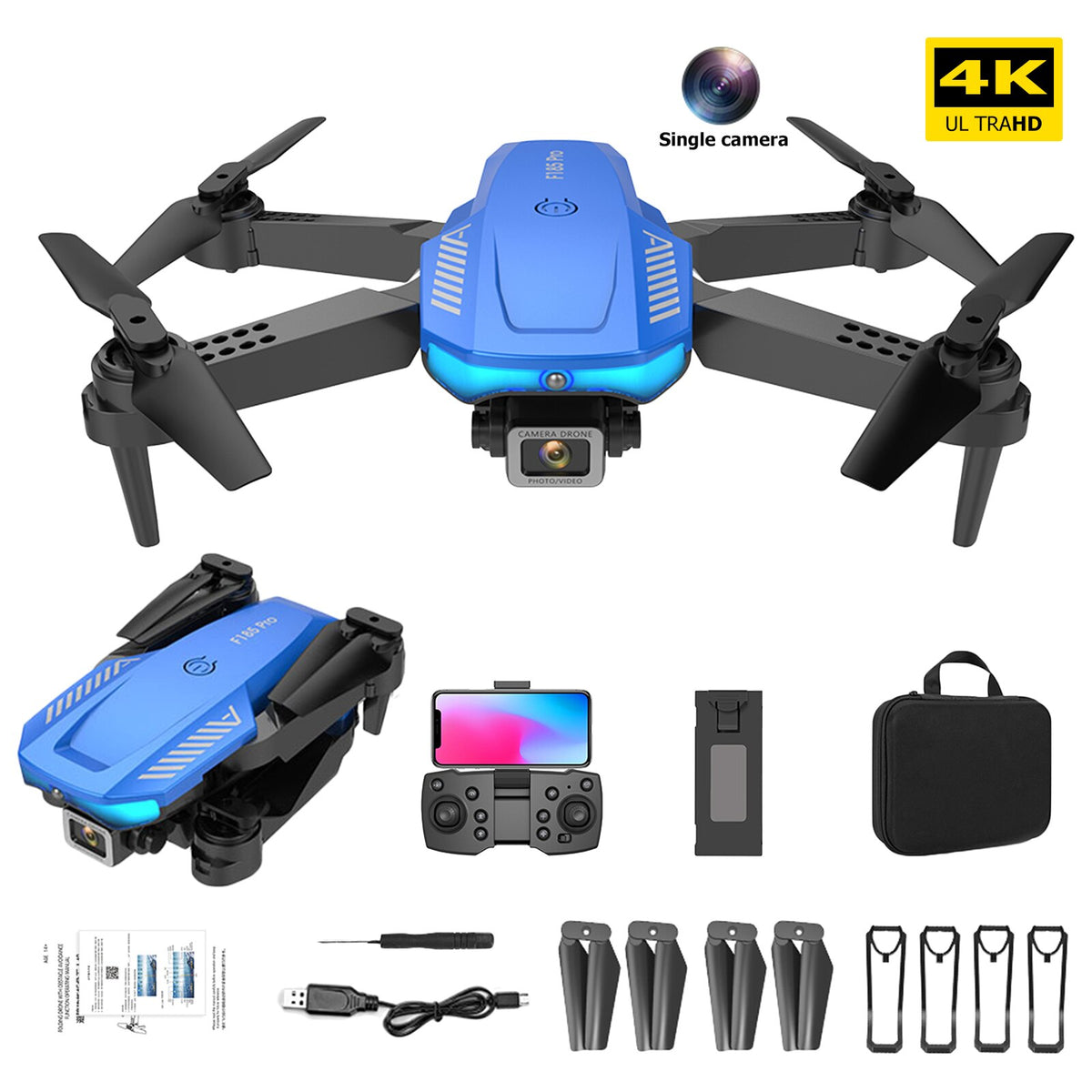2022 LS/RC F185 Pro RC Drone 4K Professional HD Camera Three-Sided Obstacle Avoidance Foldable Quadcopter RC Helicopter Toys Boy