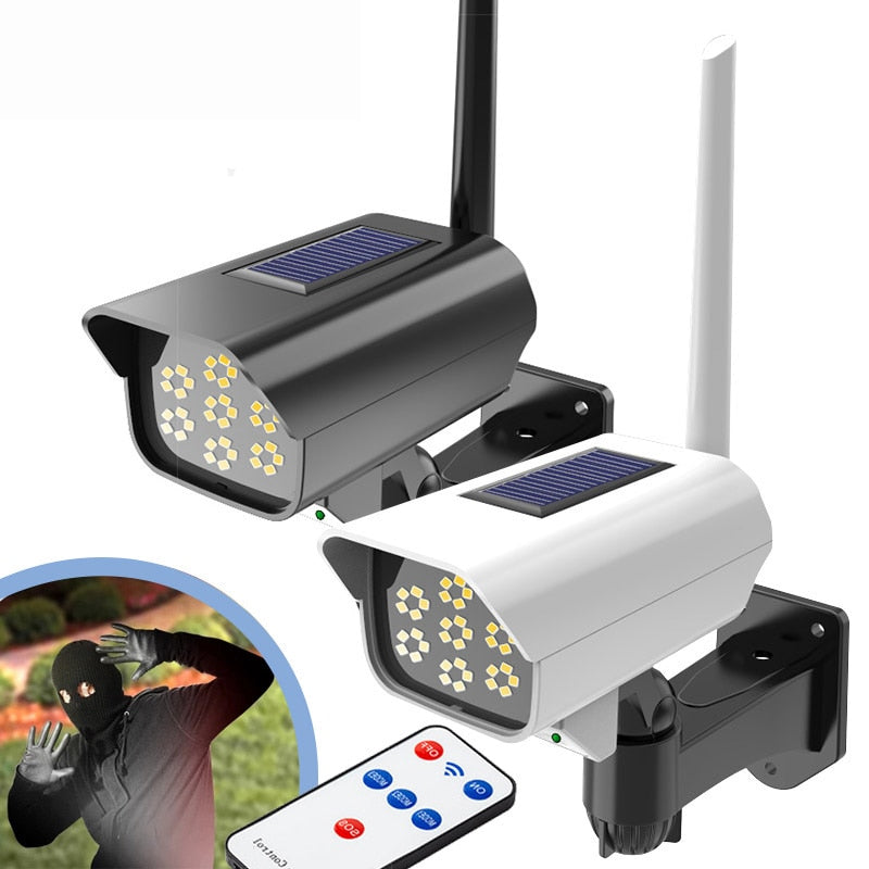 LED Solar Lights Motion Sensor Security Dummy Camera Wireless Outdoor Wall Light Flood Light IP65 Waterproof Led Solar Lamp