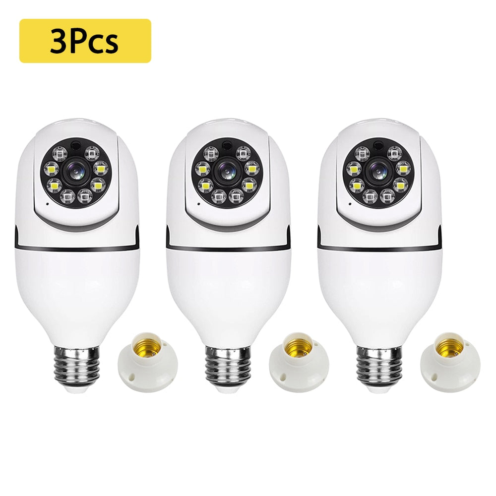 1-5Pcs WIFI Surveillance Camera 2MP Light Bulb HD Video Security IP Night Vision Camera Two Way Talk Phone Remote 360° Rotation