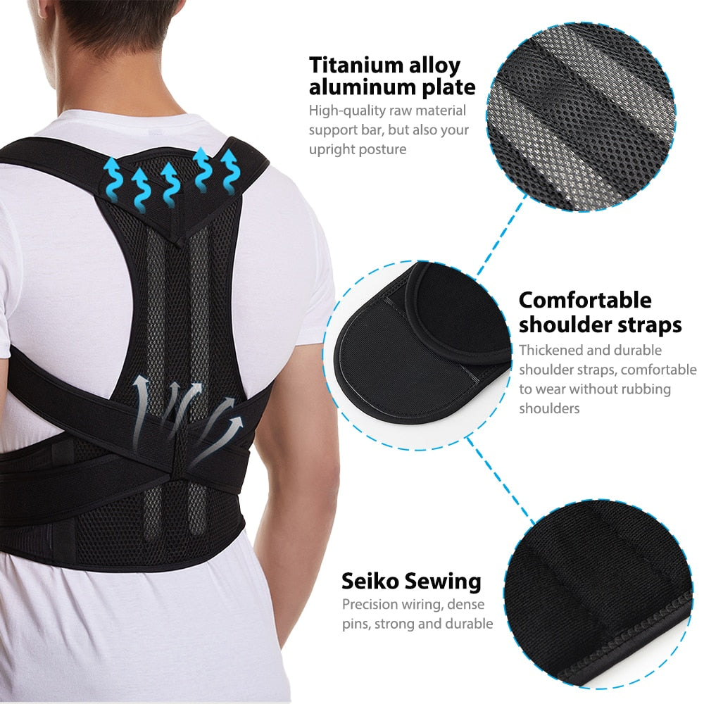 Aptoco Posture Corrector Back Posture Brace Clavicle Support Stop Slouching and Hunching Adjustable Back Trainer Unisex