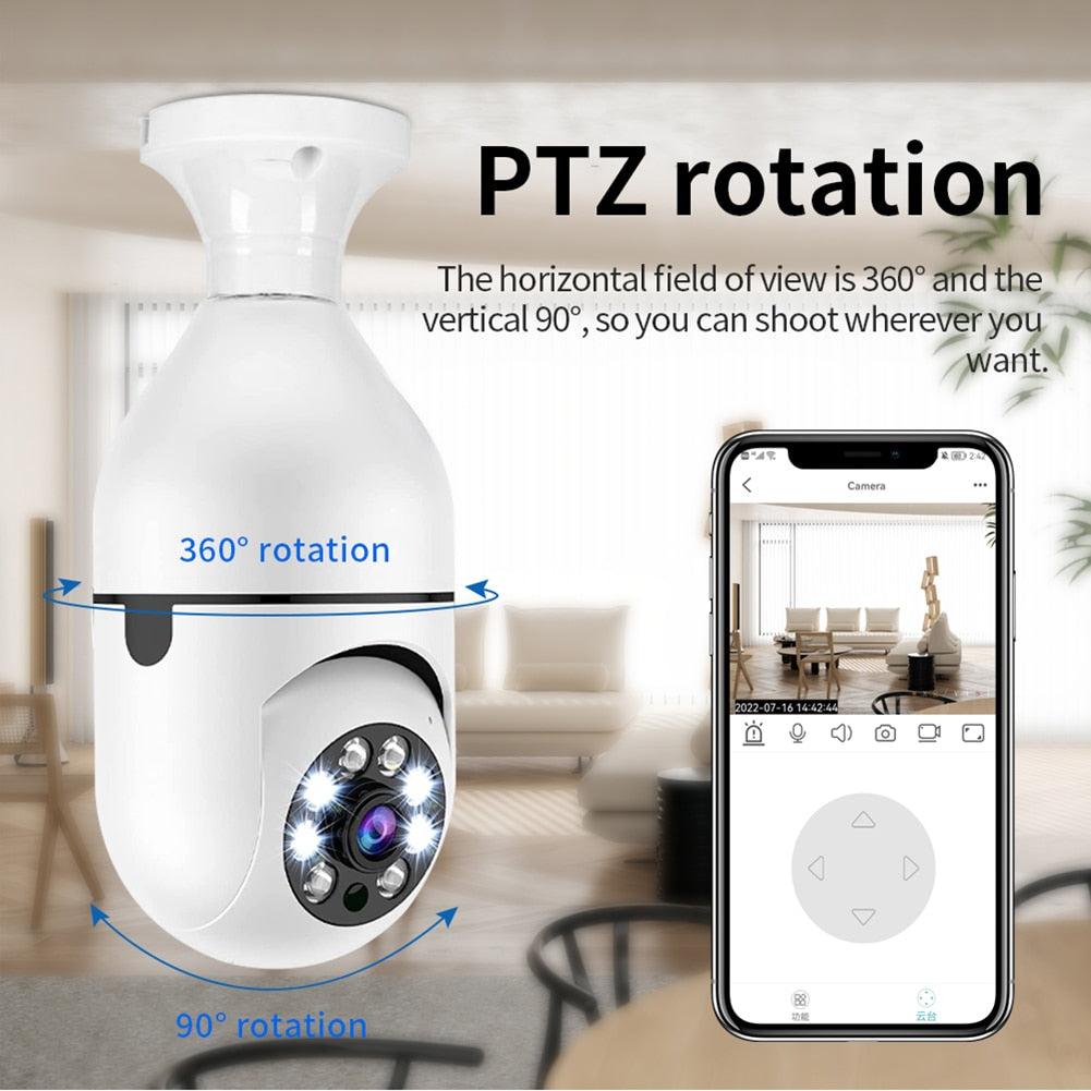 E27 Bulb Surveillance Camera 2MP Night Vision Wireless Security Monitor Light Bulb WiFi Camera Auto Human Tracking Baby Monitor