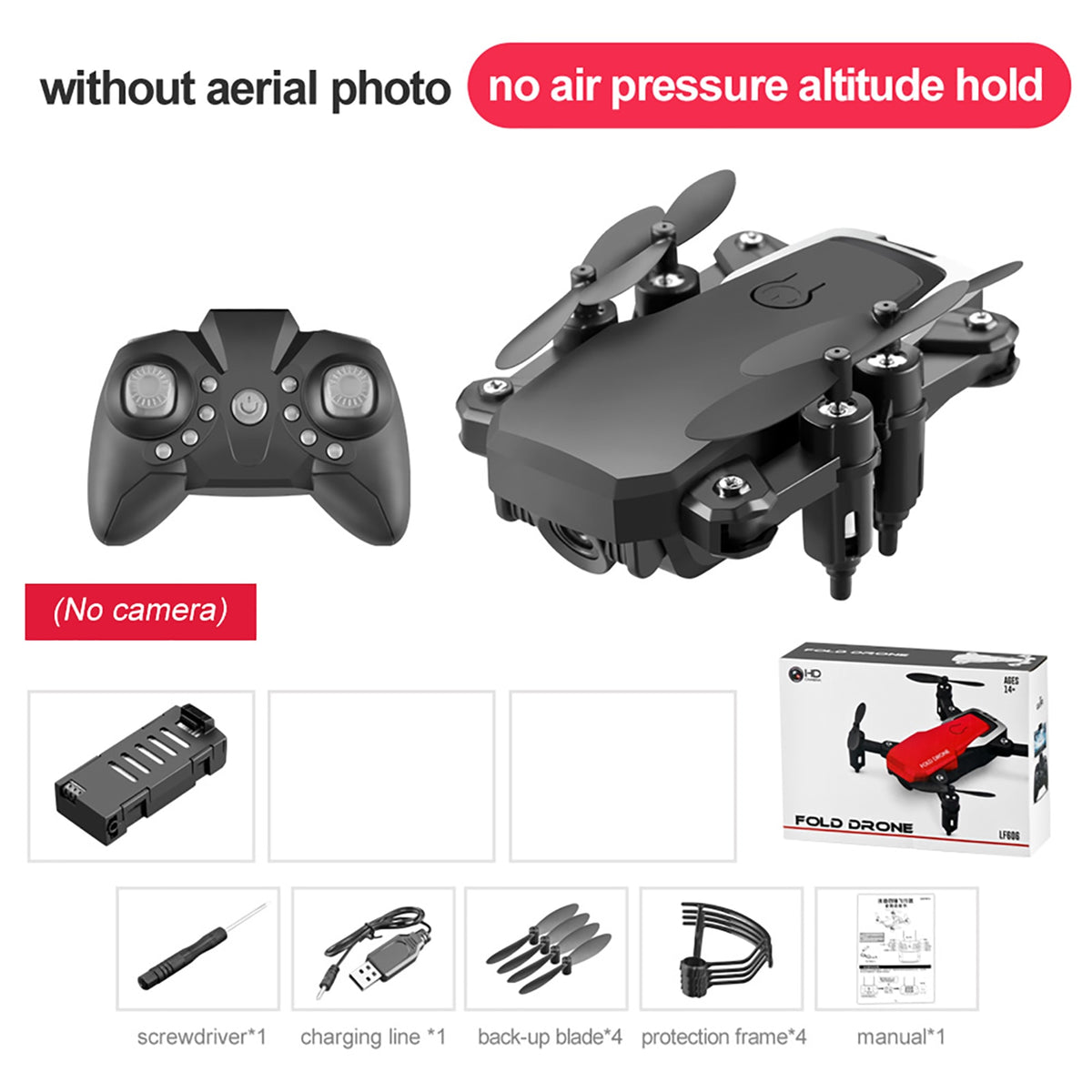 LF606 Wifi FPV Foldable RC Drone with 4K HD Camera Follow Altitude Hold 3D Flips Headless RC Helicopter Mini Aircraft Kids Toys
