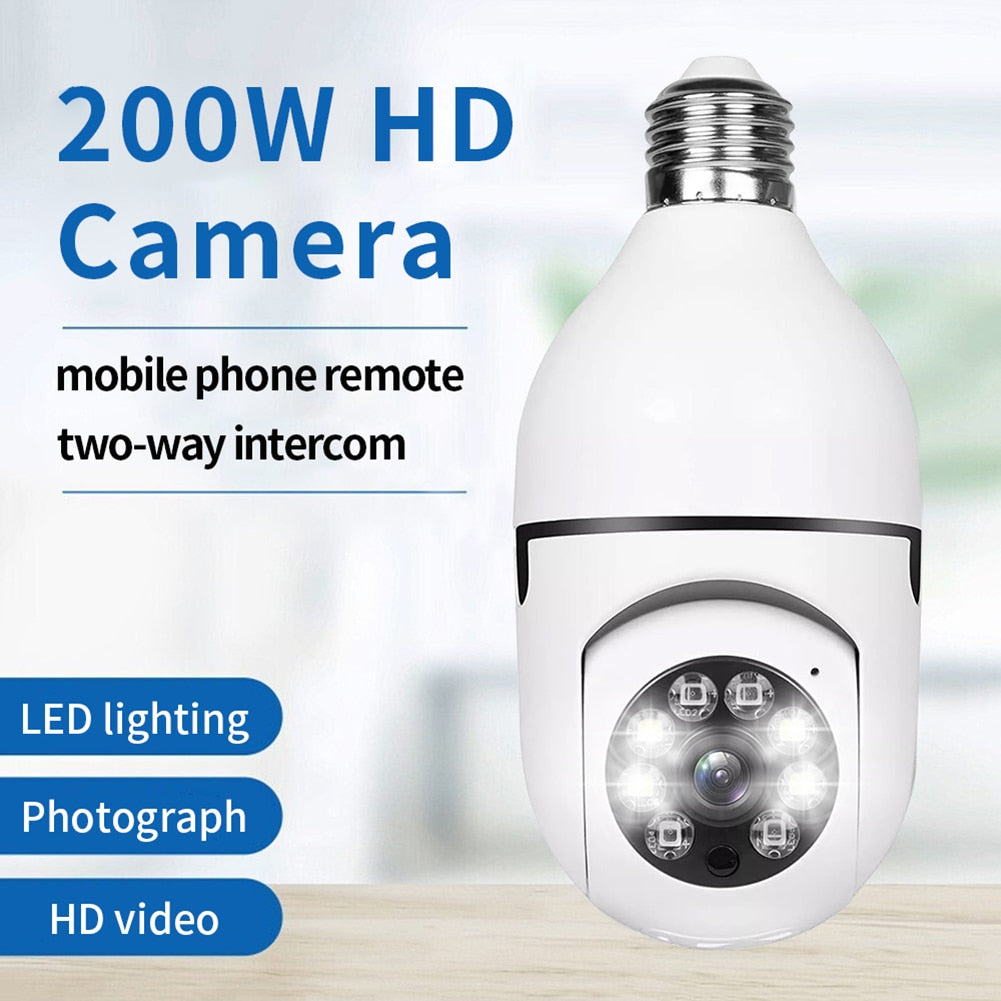 1-5Pcs WIFI Surveillance Camera 2MP Light Bulb HD Video Security IP Night Vision Camera Two Way Talk Phone Remote 360° Rotation