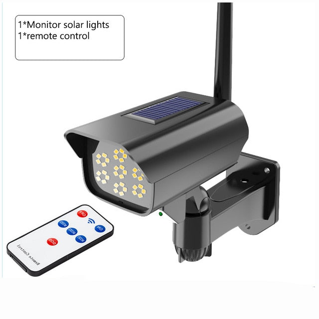 LED Solar Lights Motion Sensor Security Dummy Camera Wireless Outdoor Wall Light Flood Light IP65 Waterproof Led Solar Lamp