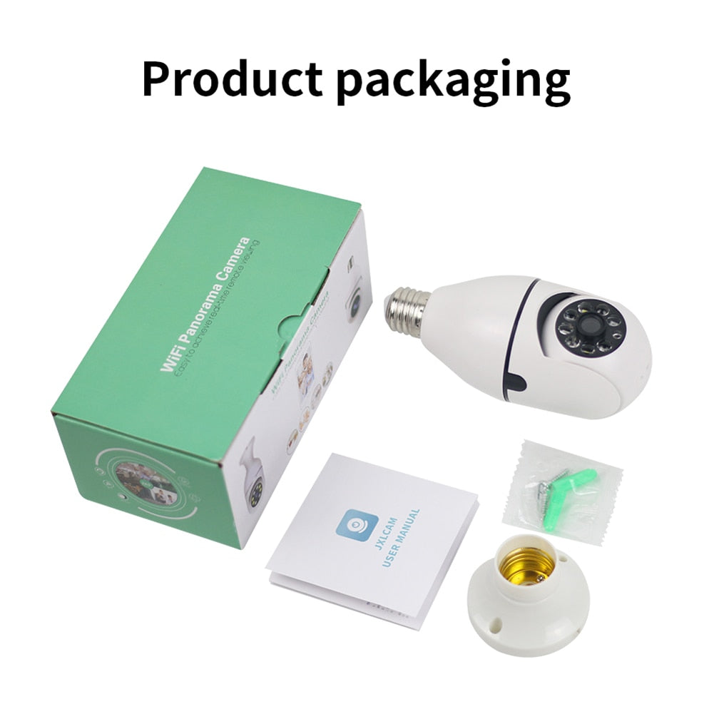 1-5Pcs WIFI Surveillance Camera 2MP Light Bulb HD Video Security IP Night Vision Camera Two Way Talk Phone Remote 360° Rotation