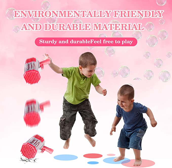 Bubble Gun Rocket 69 Holes Soap Bubbles Machine Children‘s Gift Gun Shape Automatic Blower With Light Pomperos Toys For Kids
