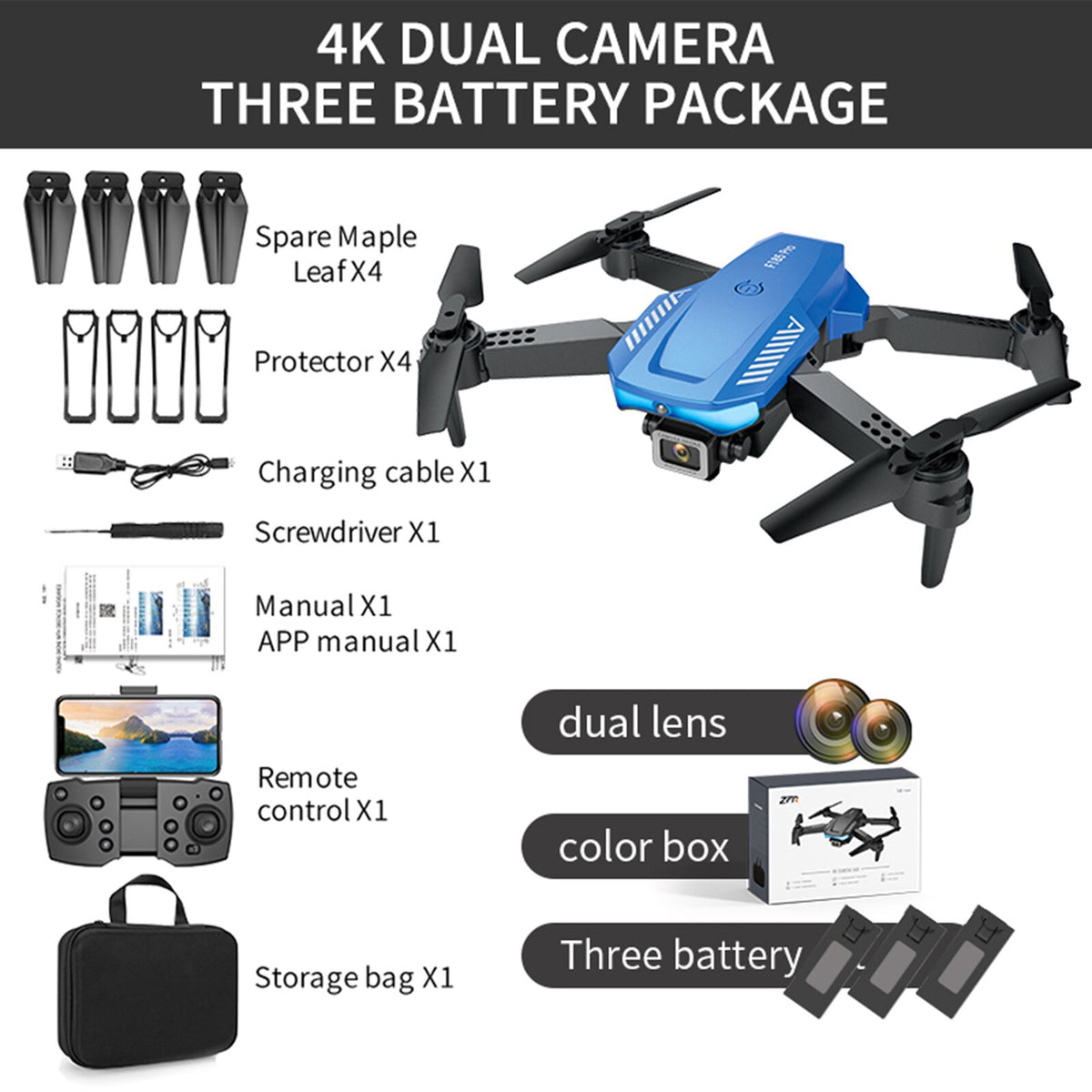 2022 LS/RC F185 Pro RC Drone 4K Professional HD Camera Three-Sided Obstacle Avoidance Foldable Quadcopter RC Helicopter Toys Boy