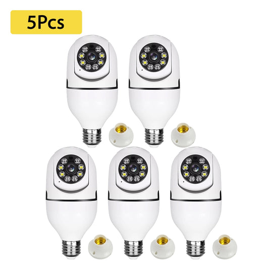 1-5Pcs WIFI Surveillance Camera 2MP Light Bulb HD Video Security IP Night Vision Camera Two Way Talk Phone Remote 360° Rotation