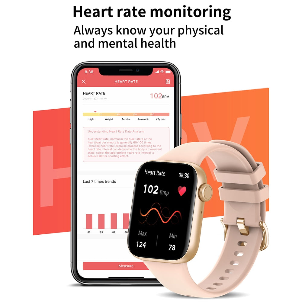 SENBONO 2022 Men's Smartwatch Sports IP68 Waterproof HR Fitness Tracker Bluetooth Answer Call Smart Watch Men Women PK P45 IWO8