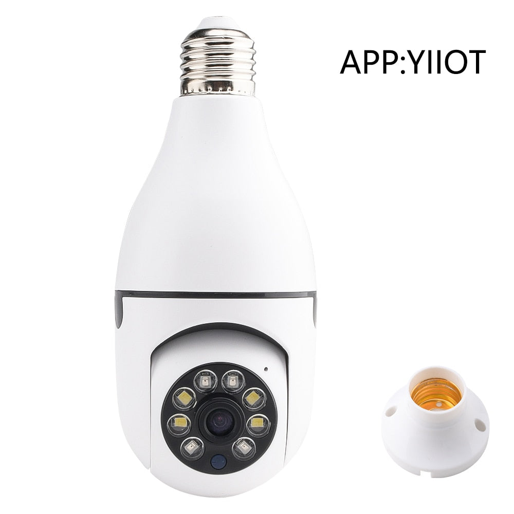 360°Panoramic Wifi Light Bulb Surveillance Cam PTZ IP Camera Night Vision Motion Detection Smart Home Security Protection Webcam