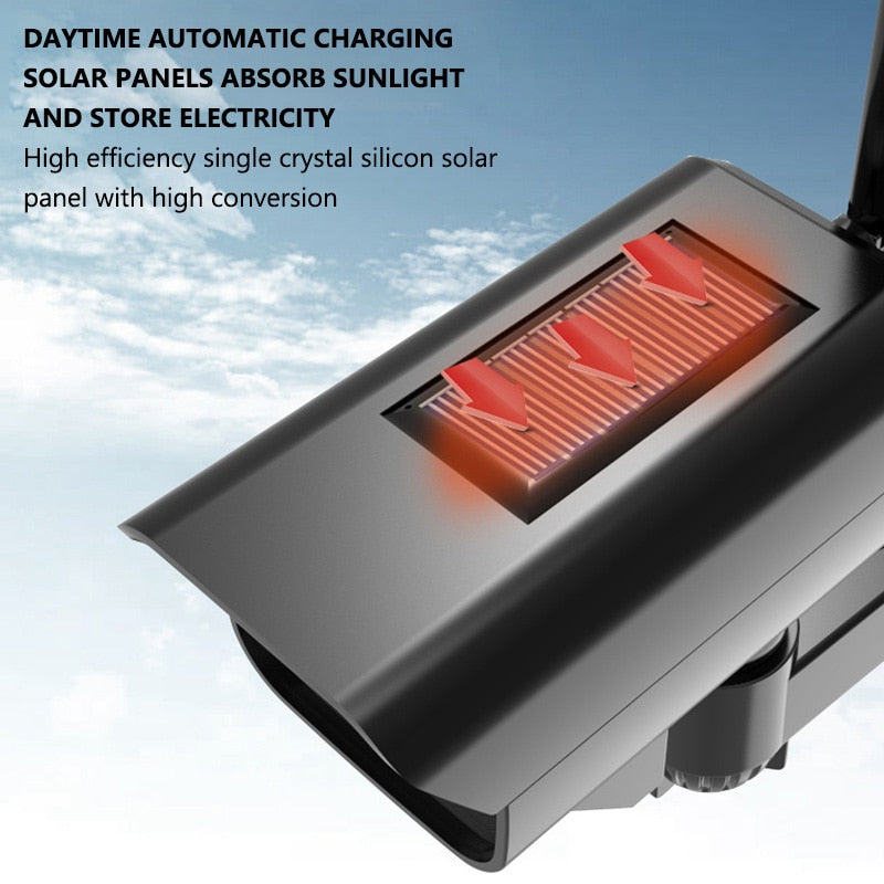 LED Solar Lights Motion Sensor Security Dummy Camera Wireless Outdoor Wall Light Flood Light IP65 Waterproof Led Solar Lamp
