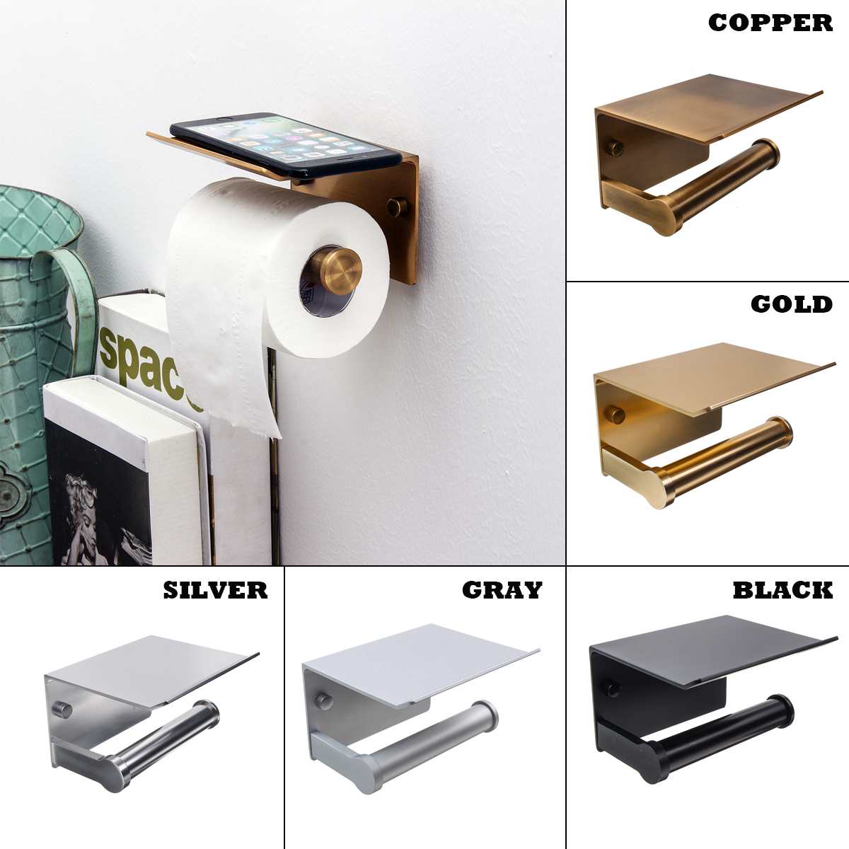 Bathroom Toilet Paper Holder w/Phone Holder - ShopAfusion