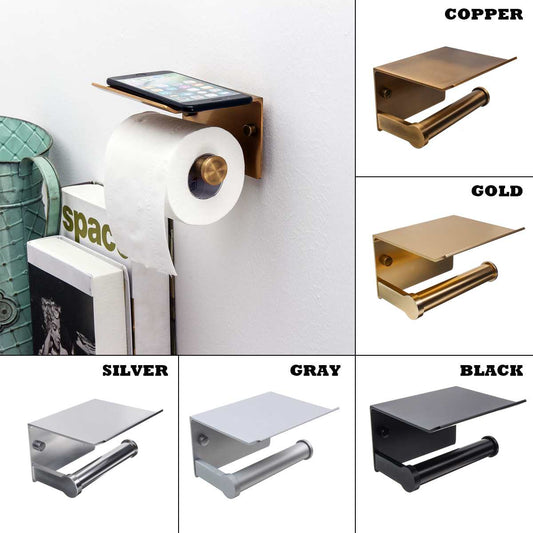 Bathroom Toilet Paper Holder w/Phone Holder - ShopAfusion