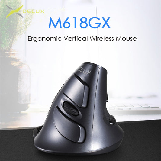 Delux M618 GX Ergonomic Vertical Wireless Mouse - ShopAfusion