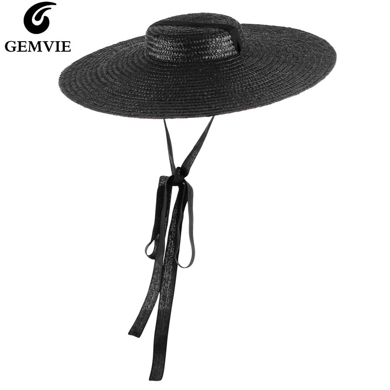 Wide Brim Flat Top Womens Straw Hat - ShopAfusion