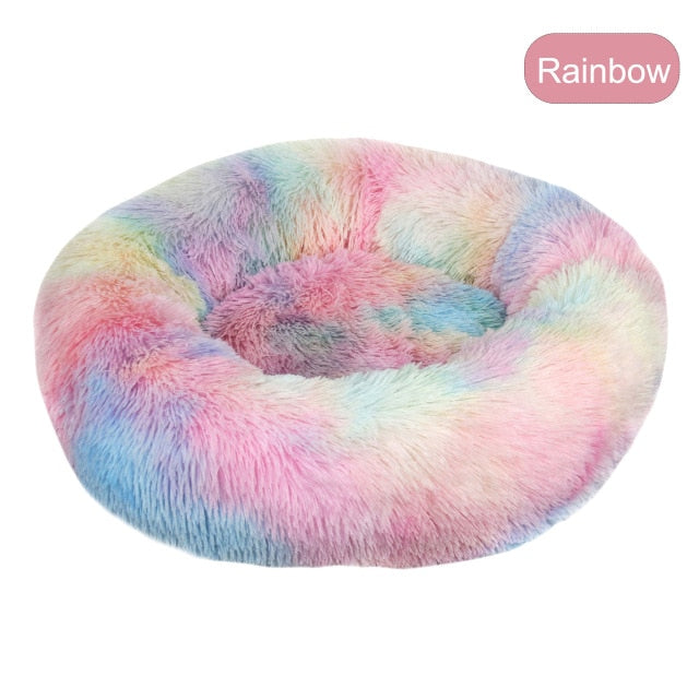 Soft, Fluffy, Round, Washable Cat Bed - ShopAfusion