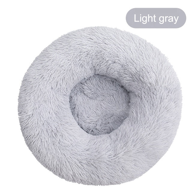 Soft, Fluffy, Round, Washable Cat Bed - ShopAfusion