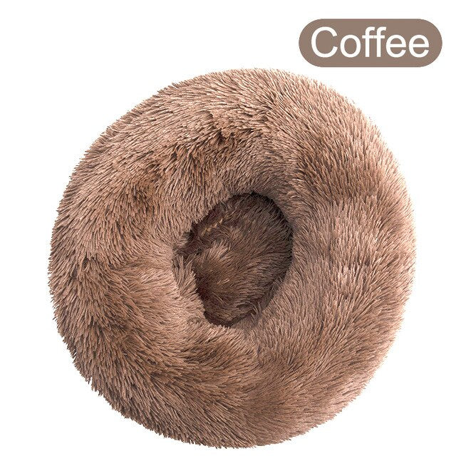Soft, Fluffy, Round, Washable Cat Bed - ShopAfusion