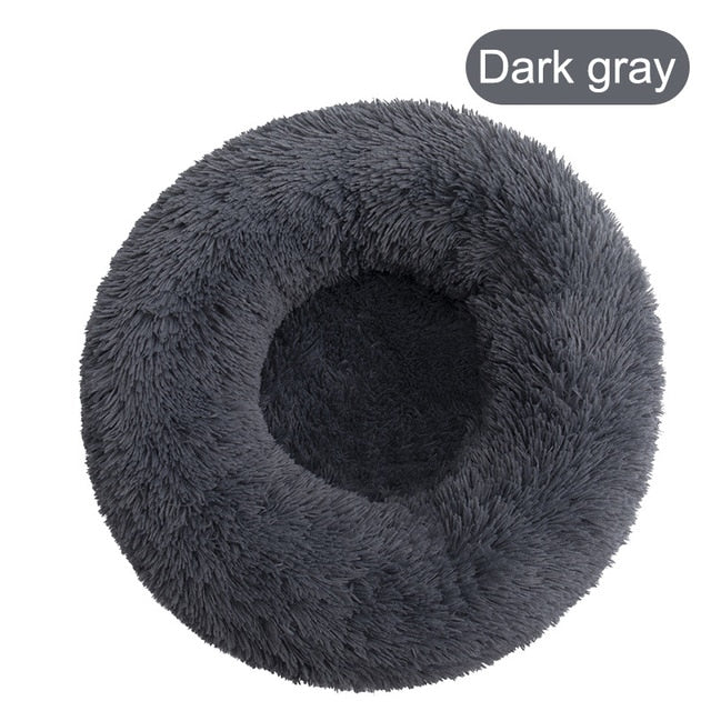 Soft, Fluffy, Round, Washable Cat Bed - ShopAfusion