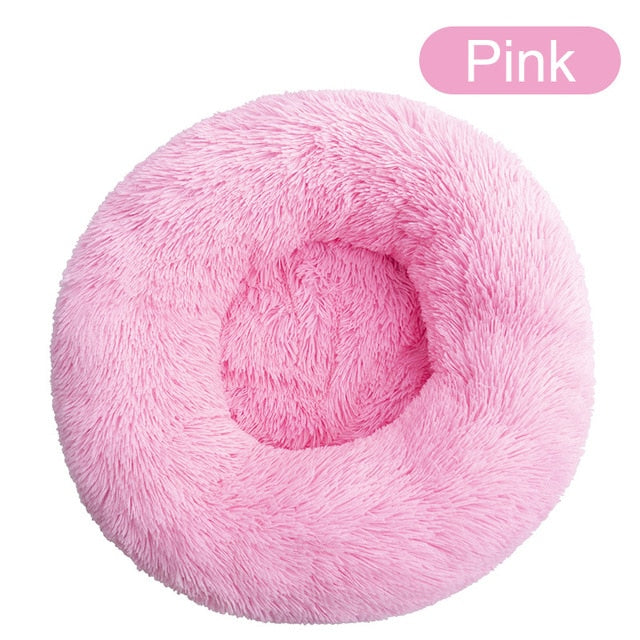 Soft, Fluffy, Round, Washable Cat Bed - ShopAfusion