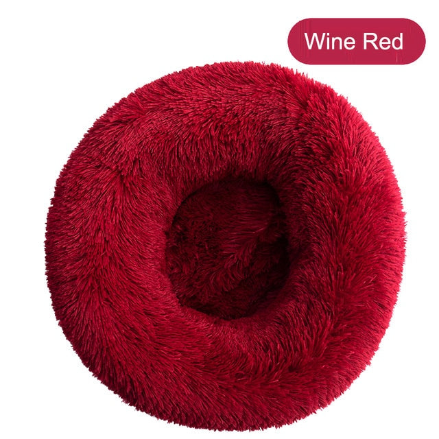 Soft, Fluffy, Round, Washable Cat Bed - ShopAfusion
