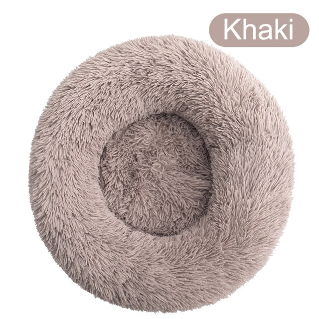 Soft, Fluffy, Round, Washable Cat Bed - ShopAfusion