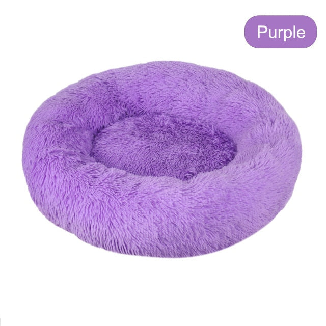 Soft, Fluffy, Round, Washable Cat Bed - ShopAfusion