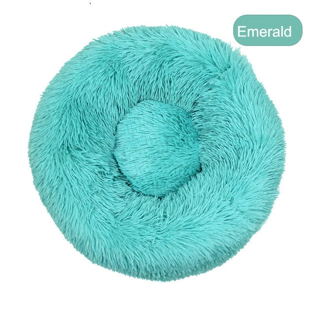Soft, Fluffy, Round, Washable Cat Bed - ShopAfusion