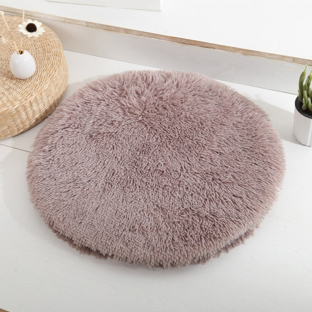 Soft, Fluffy, Round, Washable Cat Bed - ShopAfusion