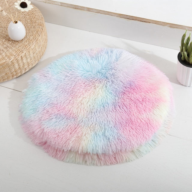 Soft, Fluffy, Round, Washable Cat Bed - ShopAfusion
