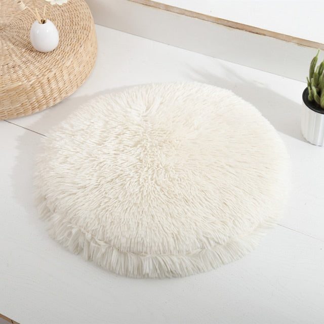Soft, Fluffy, Round, Washable Cat Bed - ShopAfusion